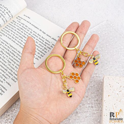 RP قوة ملحوظة، 2 حزمة من سلسلة مفاتيح على شكل نحلة من حجر الراين وحلقة مفاتيح على شكل نحلة لإكسسوارات الحقيبة in Kuwait