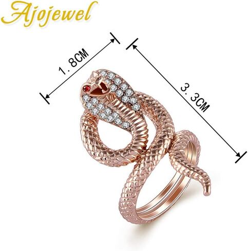 Womens Cool Black CZ Snake Ring Vintage Jewelry Rings for Men and Women in Saudi Arabia