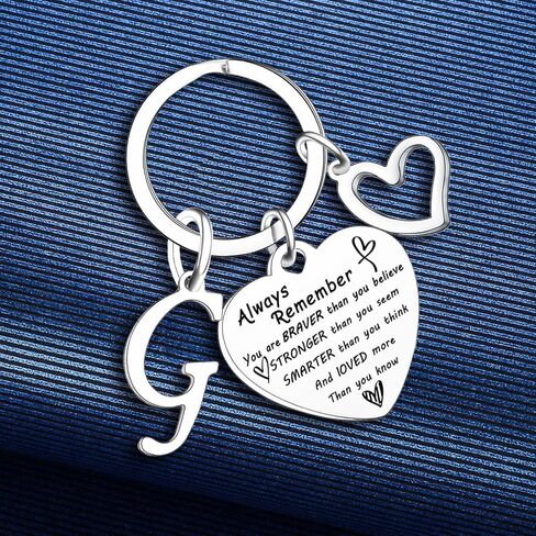 سلسلة مفاتيح ملهمة من MADHAHEFU للرجال والنساء والابنة والحروف الأبجدية الأولية سلاسل المفاتيح هدايا عيد الميلاد in Kuwait