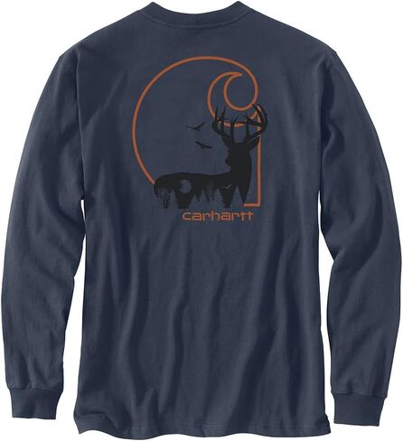 Carhartt Men's 105487 Loose Fit Heavyweight Long-Sleeve Hunt Graphic T-Shirt in Saudi Arabia