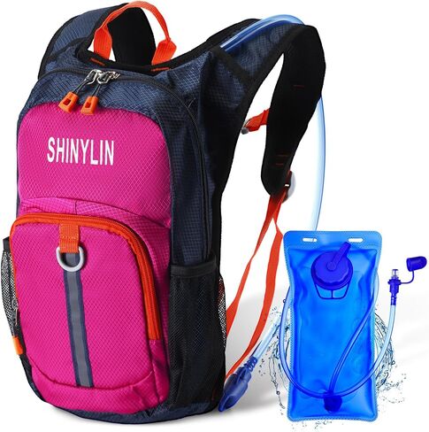 Shinylin Kids Hydration Backpack with 1.5L Water Bladder Hiking Backpack Lightweight for Boys or Girls Children Biking Climbing Running Cycling in Kuwait
