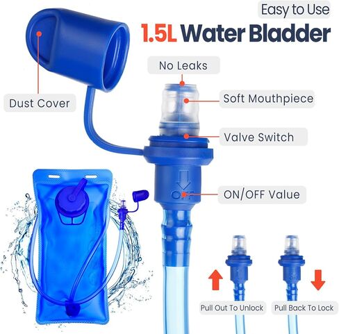 Shinylin Kids Hydration Backpack with 1.5L Water Bladder Hiking Backpack Lightweight for Boys or Girls Children Biking Climbing Running Cycling in Kuwait