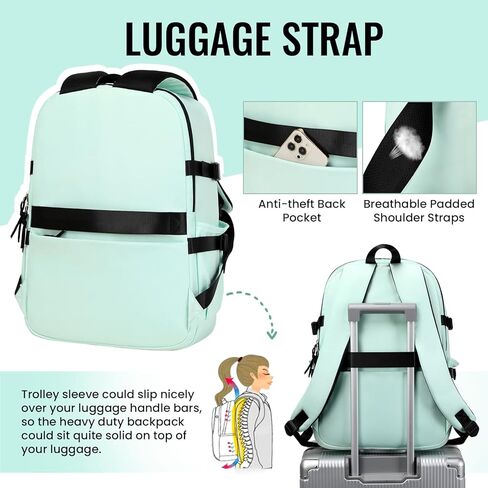 حقيبة ظهر MOONBABY للرجال والنساء مقاومة للماء للسفر وحقيبة نهارية كاجوال مع جيوب متعددة باللون الأسود in Kuwait