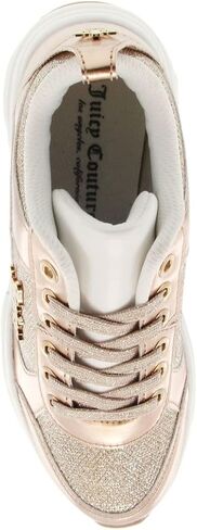 Juicy Couture Women Lace Up Fashion Sneaker Casual Shoes Enchanter Rose Gold Glitter 8.5 in Saudi Arabia