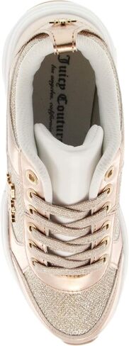 Juicy Couture Women Lace Up Fashion Sneaker Casual Shoes Enchanter Rose Gold Glitter 8.5 in Saudi Arabia