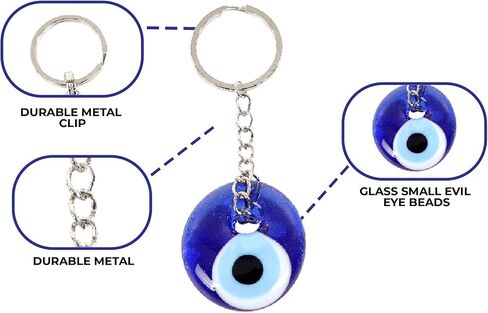 KUZBIL Evil Eye Keychains for Women and Men - Cute Keychains for Car Keys with Self Defense Keychain for Women in Saudi Arabia