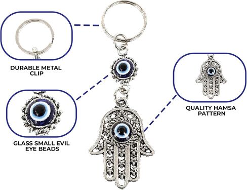 KUZBIL Evil Eye Keychains for Women and Men - Cute Keychains for Car Keys with Self Defense Keychain for Women in Saudi Arabia