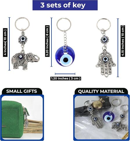 KUZBIL Evil Eye Keychains for Women and Men - Cute Keychains for Car Keys with Self Defense Keychain for Women in Saudi Arabia