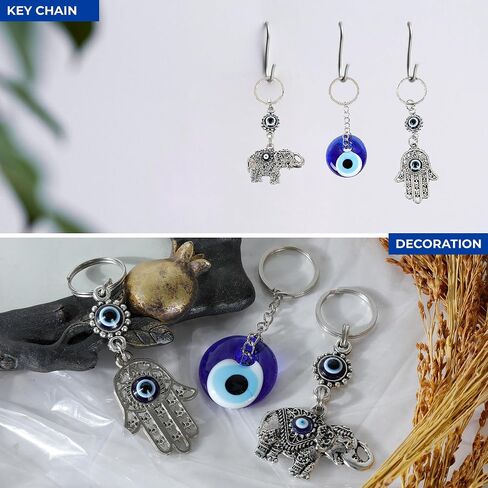 KUZBIL Evil Eye Keychains for Women and Men - Cute Keychains for Car Keys with Self Defense Keychain for Women in Saudi Arabia