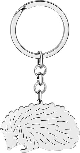 Stainless Steel Cute Hedgehog Keychain Funny Design Car Key Purse Keyring Animals Gifts for Women Girls Novelty Charms in Saudi Arabia