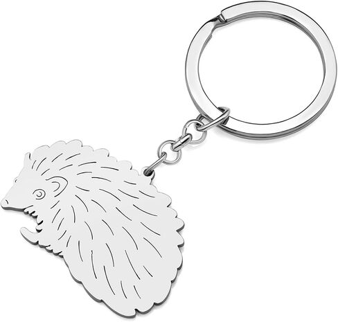 Stainless Steel Cute Hedgehog Keychain Funny Design Car Key Purse Keyring Animals Gifts for Women Girls Novelty Charms in Saudi Arabia