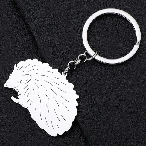 Stainless Steel Cute Hedgehog Keychain Funny Design Car Key Purse Keyring Animals Gifts for Women Girls Novelty Charms in Saudi Arabia
