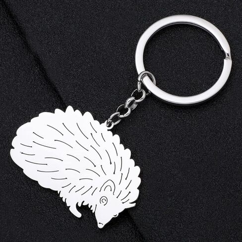 Stainless Steel Cute Hedgehog Keychain Funny Design Car Key Purse Keyring Animals Gifts for Women Girls Novelty Charms in Saudi Arabia