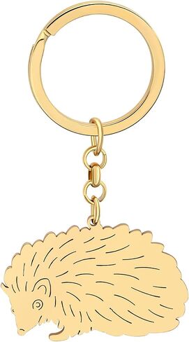 Stainless Steel Cute Hedgehog Keychain Funny Design Car Key Purse Keyring Animals Gifts for Women Girls Novelty Charms in Saudi Arabia