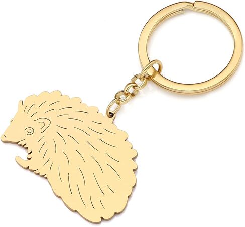 Stainless Steel Cute Hedgehog Keychain Funny Design Car Key Purse Keyring Animals Gifts for Women Girls Novelty Charms in Saudi Arabia