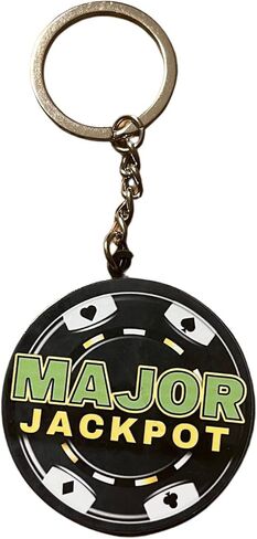 Lucky Slot Machine Major Jackpot Keychain Key Ring Poker Chip Charm Casino Gambling Jackpotsonline in Saudi Arabia