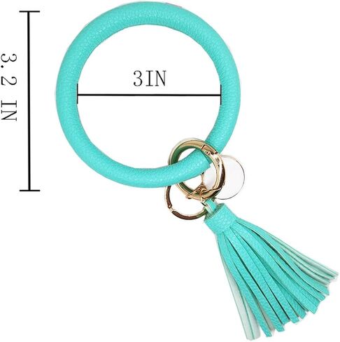 سلسلة المفاتيح سوار السوار الإسورة مفتاح حامل حلقة مفاتيح جلدية شرابة مفتاح سلسلة حلقة رئيسية للنساء الفتيات in Kuwait