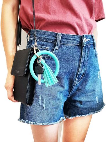 سلسلة المفاتيح سوار السوار الإسورة مفتاح حامل حلقة مفاتيح جلدية شرابة مفتاح سلسلة حلقة رئيسية للنساء الفتيات in Kuwait