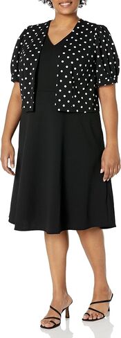 London Times Women's Polished Fit and Flare with Puff Sleeve Jacket Office Career Guest of Mother of The Bride in Saudi Arabia