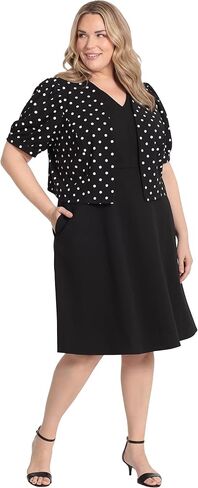 London Times Women's Polished Fit and Flare with Puff Sleeve Jacket Office Career Guest of Mother of The Bride in Saudi Arabia