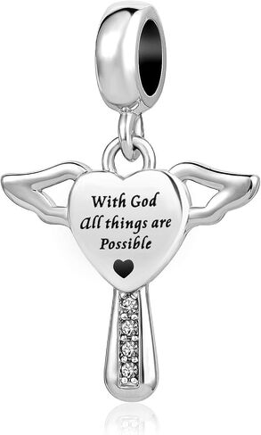 SBI Jewelry Love Heart Cross Charm for Bracelets Engraved Bible Dangle Angel Wing Gift jewelry for Women Birthday in Saudi Arabia