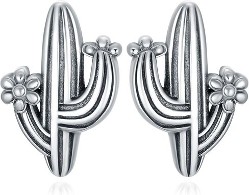NIFUNAO Cactus Stud Earrings for Women Sterling Silver Plants Cactus Stud Earrings Natural Desert Jewelry Gifts for Women Girls, Sterling Silver, No Gemstone in Kuwait