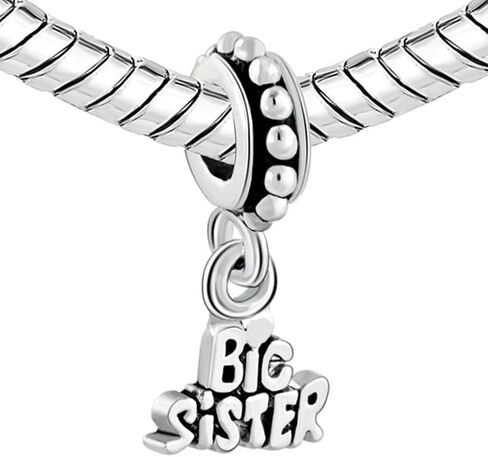 LovelyJewelry Sister Charm Vintage Flower Heart Butterfly Dangle Bead For Bracelet (Big Sister) in Kuwait