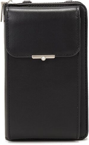 Women Small Crossbody Wallet Cell Phone Purse Mini Leather Bag with Credit Card Slots in Saudi Arabia