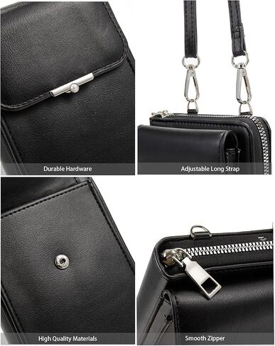Women Small Crossbody Wallet Cell Phone Purse Mini Leather Bag with Credit Card Slots in Saudi Arabia
