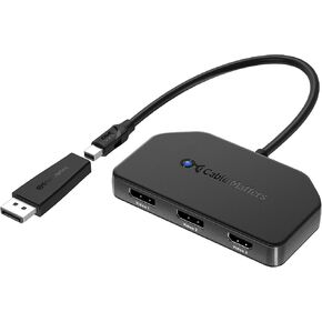 Cable Matters DisplayPort 1.4 MST Hub (1 HDMI 2.0 + 2 DP 1.4) with Mini DP to DP Adapter, DP Splitter Hub with 2X DisplayPort and 1x HDMI for Windows, NOT Compatible with macOS