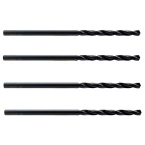 MAXTOOL 13/64"x6" 4pcs Identical Aircraft Extension Drills HSS M2 Extra Long Deep Twist Drill Bits Straight Shank Fully Ground Black; ACF02B06R13P4