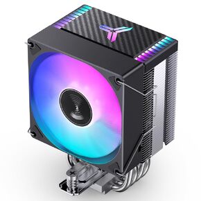 JONSBO CR1400 EVO Black Color Series 9cm CPU Cooler, H130mm, Air Tower Radiator, Silent heatsink, 4pin Automatic Light CPU Fan，4 Copper Heatpipes for AMD AM4/AM5 Intel LGA1700, 92mm RGB Fan, Black