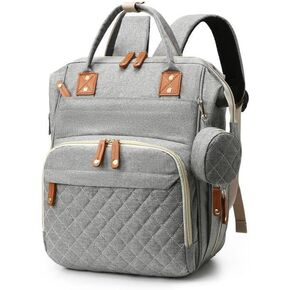 Diaper Bag Backpack, Water Resistant Multifunction Travel Maternity Nappy Bag with USB Charging Port (Dark gray)