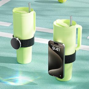 Newest Length Adjustable Bandage Magnetic Phone Holder Sports Fitness Bottle Bands Phone Holder with Strong N52 Magnetic Grip for iPhone 12/13/14/15 or Other Phone with Magnetic case