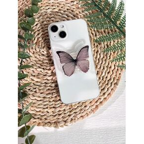 Green Nature Butterfly Phone Grip Stand, Cute Butterfly Cell Phone Holder,Collapsible Phone Charms Accessory,Expanding Kickstand Phone Grip with Interchangeable Base,Grip Handle for Kindle