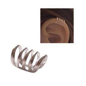 925 Sterling Silver Single Multi Band Ear Cuff for Non-Pierced Ear - Small Dainty Pierceless Clip Earring, Ear Wrap, Huggie, Cartilage for Women | Handmade by MiYa Jewelry Creations