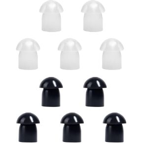 Replacement Mushroom Ear Tips Ear Buds for Two Way Radio Walkie Talkie Acoustic Coil Tube Earpiece Surveillance Headset (White, 10pcs)