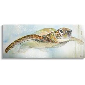 Stupell Industries Peaceful Sea Turtle Swimming Canvas Wall Art, Design by Diannart