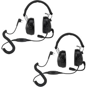 Retevis EHK012 Two Way Radio Headset with Mic,Noise Reduction,Head Volume Adjust,for RT22 RT21 RT68 H-777,Compatible with Baofeng BF-888S F8HP 5RM Walkie Talkie,Walkie Talkie Headphone(2 Pack)