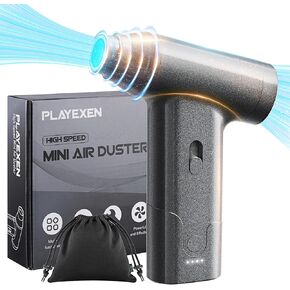 Compressed Air Duster, 130000 RPM Cordless Rechargeable Electric Air Duster, Portable Mini Electric Air Jet Dry Blower for PC, Car, Home Cleaning, Outdoors