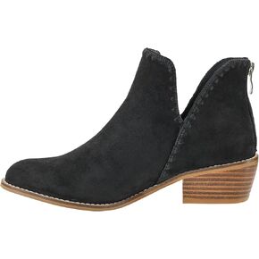 أحذية Corkys Footwear Spice It Up بكعب مكدس مقاس 5 سم من جلد الغزال الصناعي الأسود مع نعال داخلية من الإسفنج الذكي وسحاب خلفي - أزياء خريفية متعددة الاستخدامات أساسية