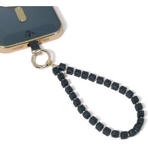 Cell Phone Wrist Strap Beaded Cell Phone Charm Hand Strap Crystal Phone Lanyard Detachable Phone Chain (Amber Gold)