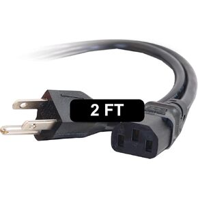 C2G 2FT Premium Replacement AC Power Cord - Durable Power Cable for TV, Computer, Monitor, Appliance & More (24240)