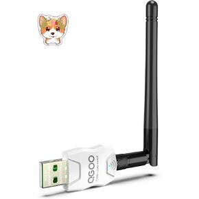 Class 1 Long Range Bluetooth Adapter for PC, QGOO USB Bluetooth Adapter for PC 5.3+EDR, Bluetooth Dongle Bluetooth Receiver Support Windows10/8.1/8/7（white-050）