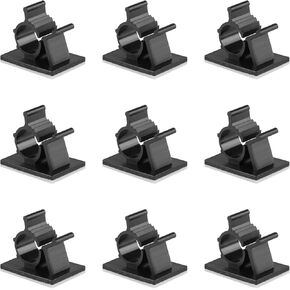 GWHOLE 100Pcs 3m Adhesive Cable Clips Cord Organizer Wire Management for Car, Office and Home