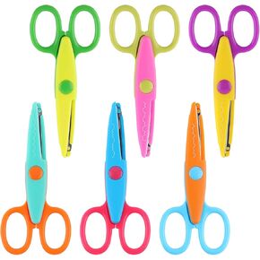 6 PCS Craft Kids Scissors, Decorative Paper Edge Scissors Set, Safety Zig Zag Scissors Perfect for Toddler, Teachers, Art Craft Supplies, Scrapbooking