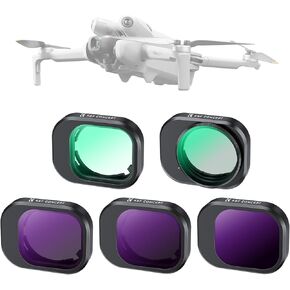 K&F Concept UV ND CPL Filter Set Compatible with DJI Mini 4 Pro, 5 Pack ND16 ND64 ND256 CPL UV Polarizer Neutral Density UV Filters Drone Lens Accessories, Multi Coated HD Optical Glass/Gimbal Safe