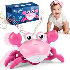 Crawling Crab Baby Toy: Infant Tummy Time Baby Toys with Music, Interactive Sensory Infant Walking Dancing Crab Toys for 6-12 12-18 36 Months Walking Toddler Birthday Gift