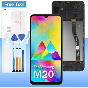 Screen Replacement for Samsung Galaxy M20 SM-M205 6.3" LCD Display Touch Digitizer Assembly with Frame