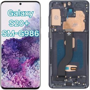 for Galaxy S20 Plus G986 G986F G986B G986U Screen Touch Assembly with Frame Original Size, Cell Phone Digitizer Fully Assembled Screen Replacement Kit with Tools